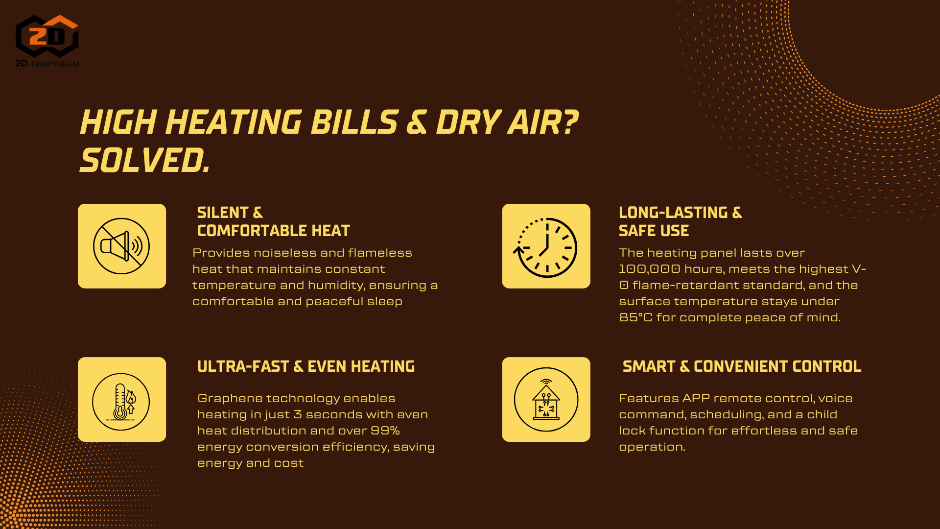 Four main advantages of graphene heater: silent operation, fast heating, safety, and smart control