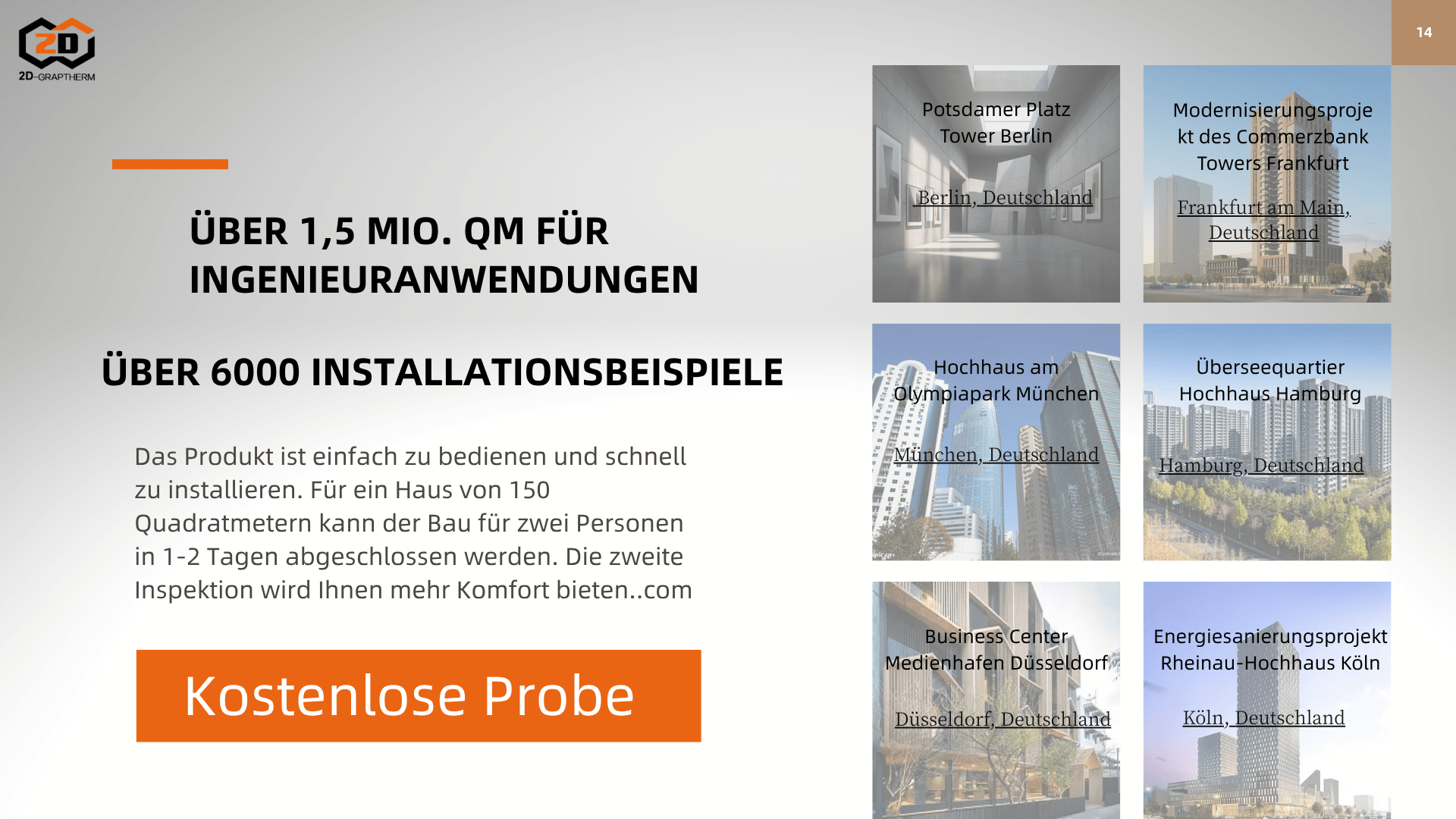 Großprojekte & Ingenieuranwendungen der Graphen-Fußbodenheizung in Deutschland Karte Deutschlands mit Ingenieuranwendungen der Graphen-Fußbodenheizung in großen Projekten wie dem Potsdamer Platz Berlin.